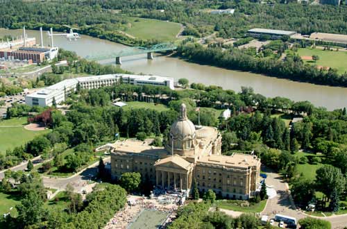 Legislature Building in Edmonton, Air Roberts